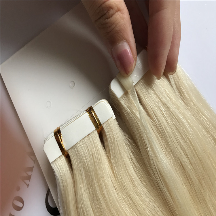 Platinum blonde tape in hair extension H33